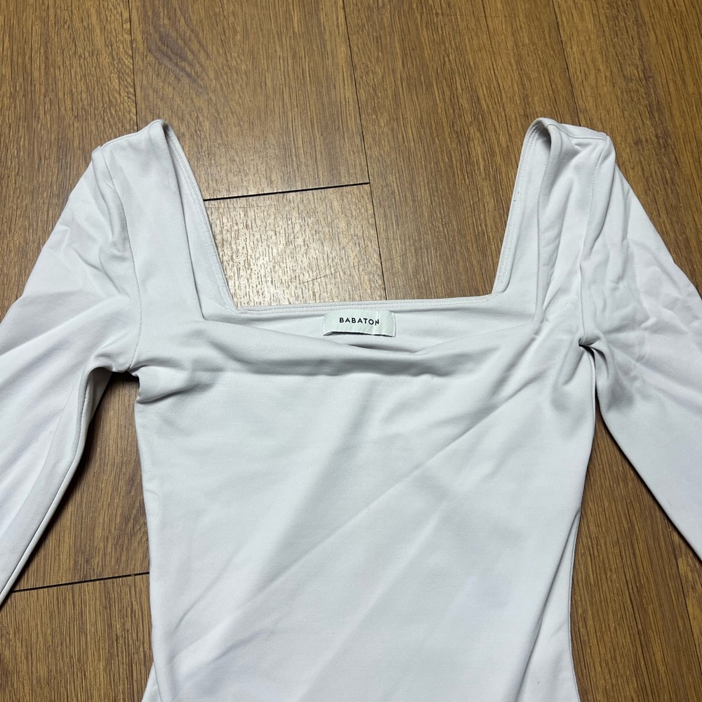 Babaton Cream Square bodysuit Top
